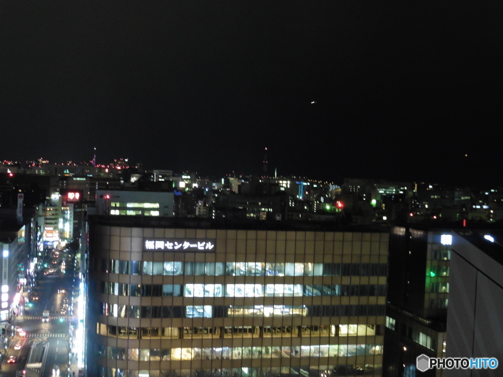 博多シティ屋上から見える夜景