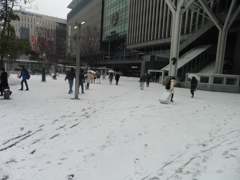 豪雪の博多駅前④