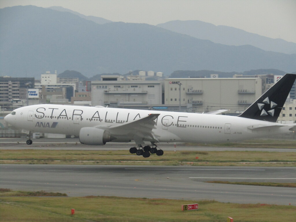 福岡空港にて　JA712Aのランディング　②