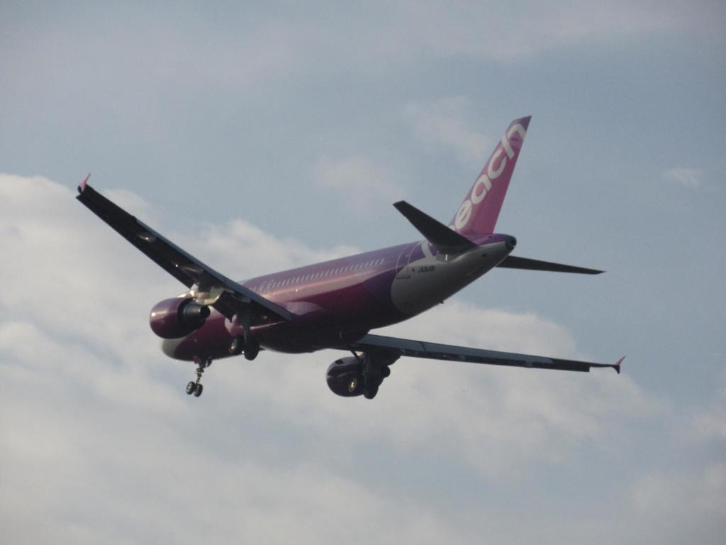 PEACHの着陸を後ろから