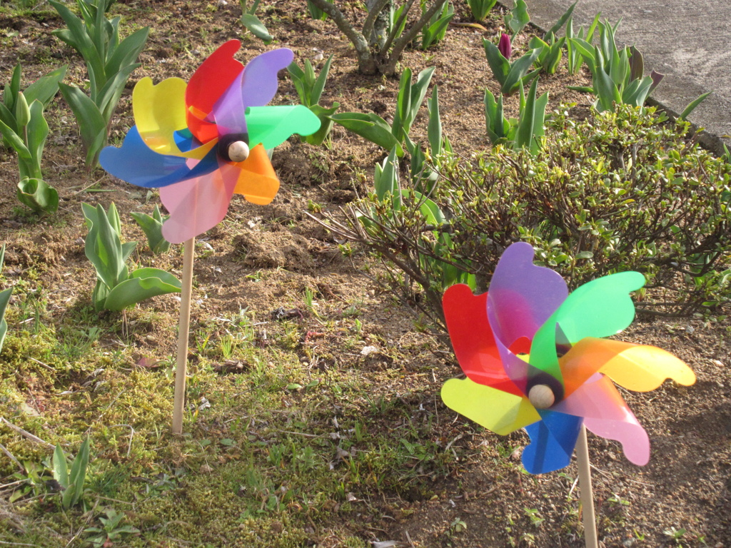 畑のおしゃれな風車