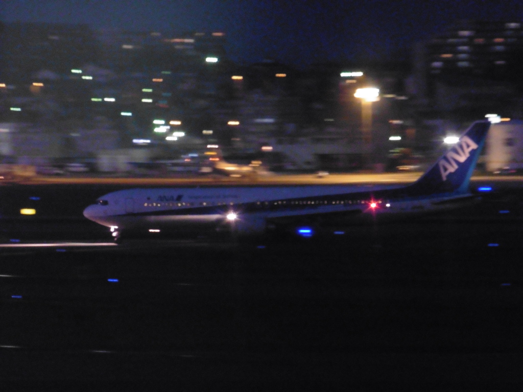 ANA　B767-300 ホノルルよりチャーター便到着