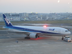 夕暮れの出発