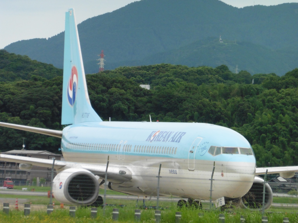 目の前からKOREAN　AIR　B737-900