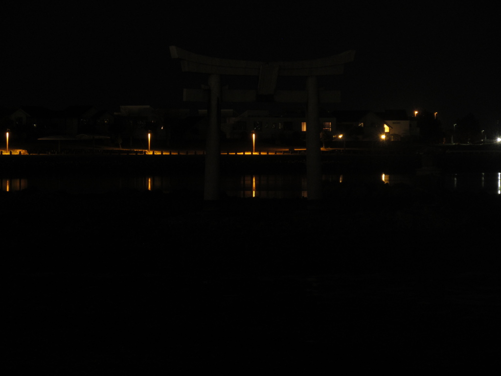 夜の香椎浜にて①