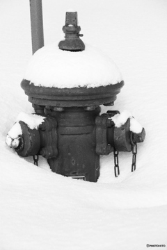 雪帽子をかぶった消火栓