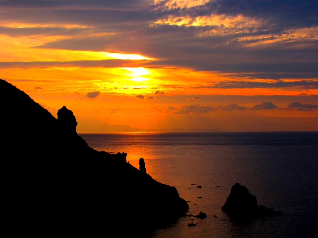 高島岬から見た夕焼け