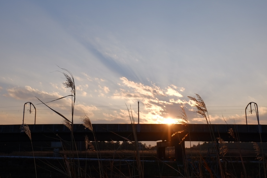 冬の夕日