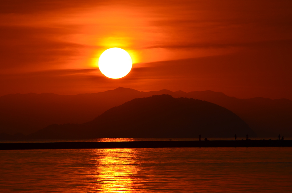 今出港からの夕焼け