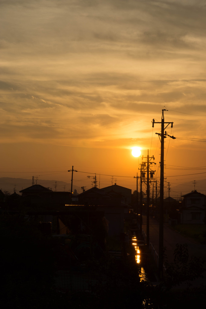 街の夕焼け