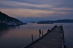 桟橋のある琵琶湖夕景Ⅱ