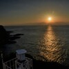 大バエ灯台から眺める夕日