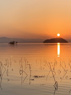 今日の湖北夕暮れ1