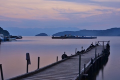 桟橋のある琵琶湖夕景Ⅰ