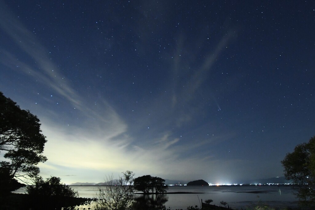 湖北星景2　～紫金山・アトラス彗星～