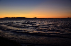 琵琶湖夕暮れのマジックアワー