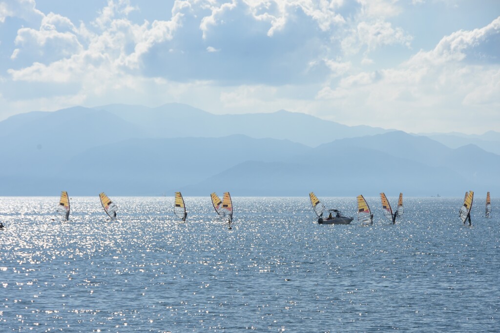 9月の風にきらめく琵琶湖