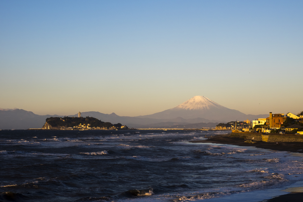 朝日を浴びて