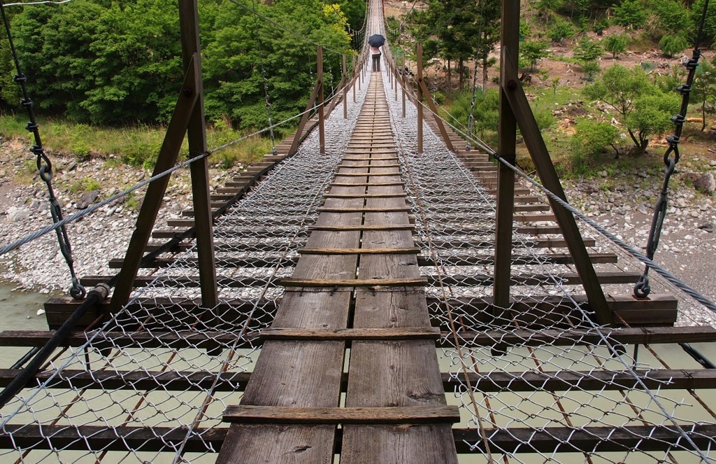 大井川のつり橋・・・