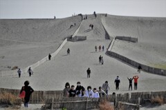 中田島砂丘の防潮堤・・・