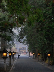 雨の参道・・・