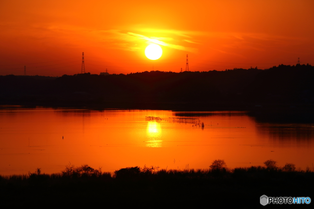 印旛の夕日