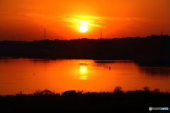 印旛の夕日