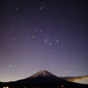 残照と星空