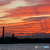 工業地帯の夕焼け