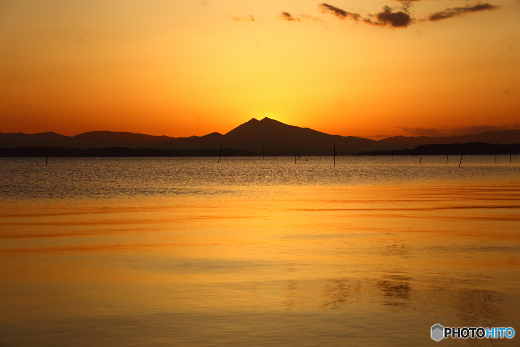 筑波山夕景