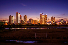 多摩川の夜景