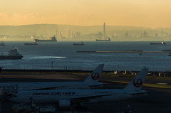 朝陽の海
