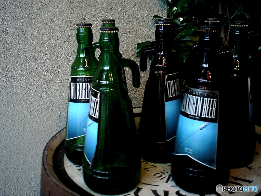 Blue bottles.