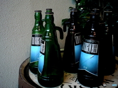 Blue bottles.