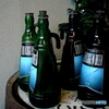 Blue bottles.