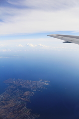 飛行機の窓から