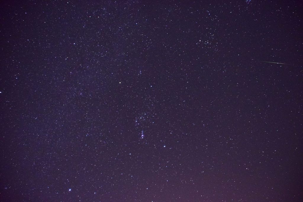 オリオン座流星群（右上）