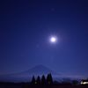 満月と富士山