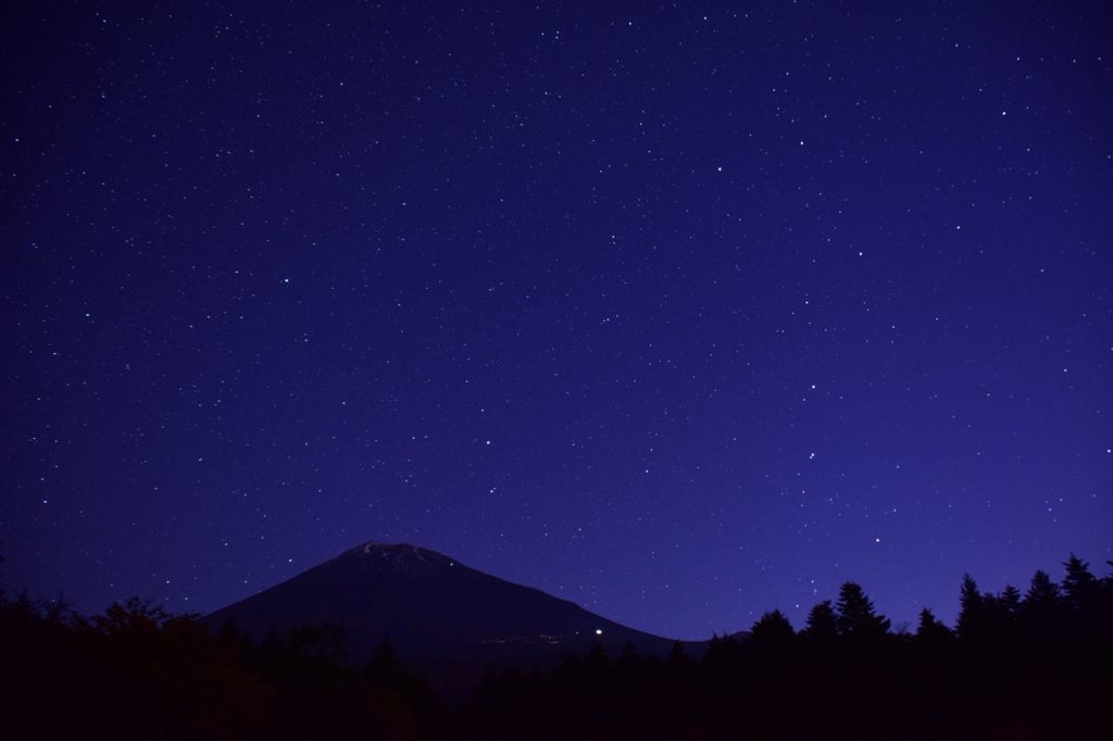 北斗七星と富士山