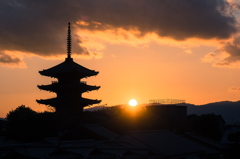 東山の夕暮れ