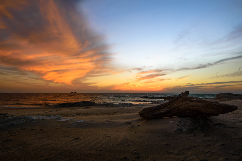 海の夕景