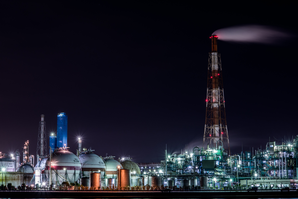 霞ヶ浦緑地からの夜景