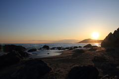 太平洋ロングビーチからの夕日