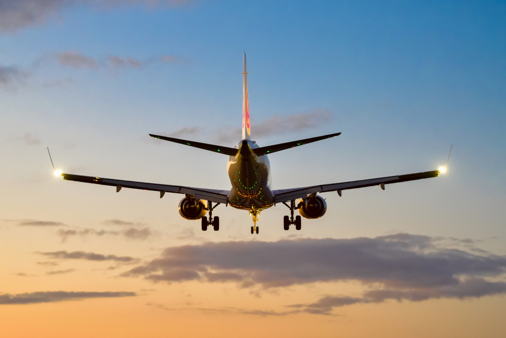 evening airport