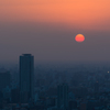 霞んだ夕暮れ