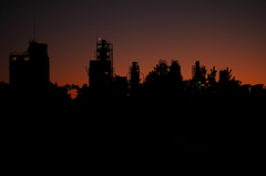 工場夕景