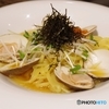 蛤のパスタ、イクラ添え