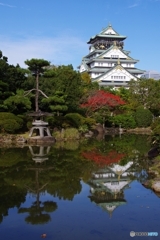 日本庭園からの大阪城