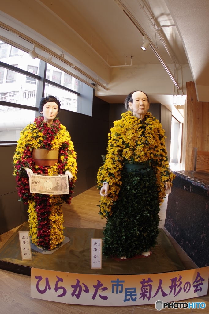 枚方市駅の菊人形