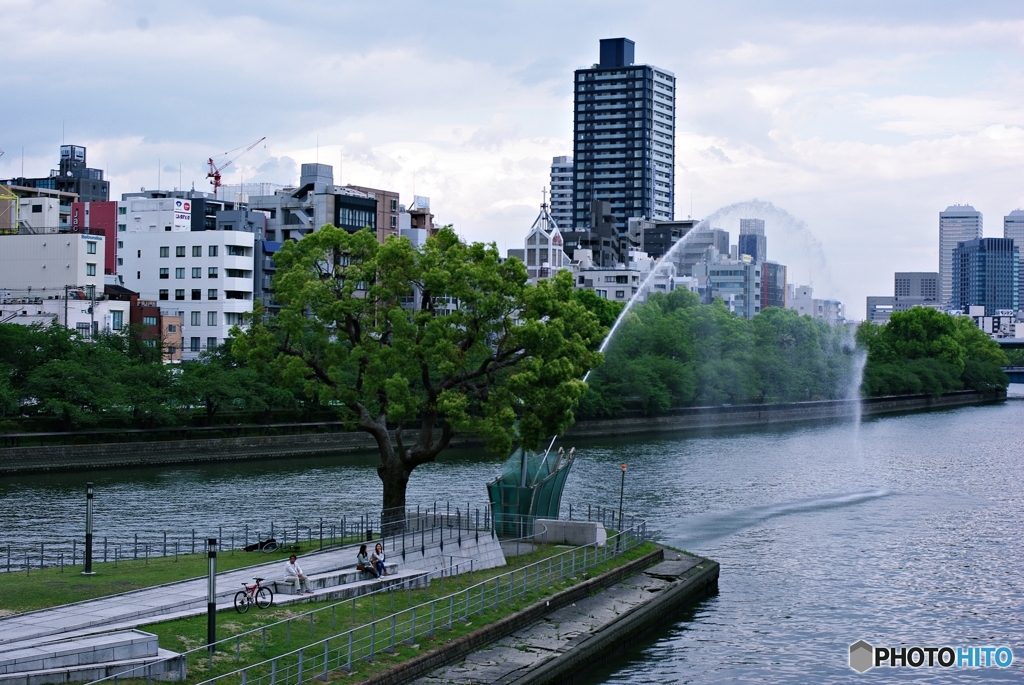 街の情景 剣先噴水